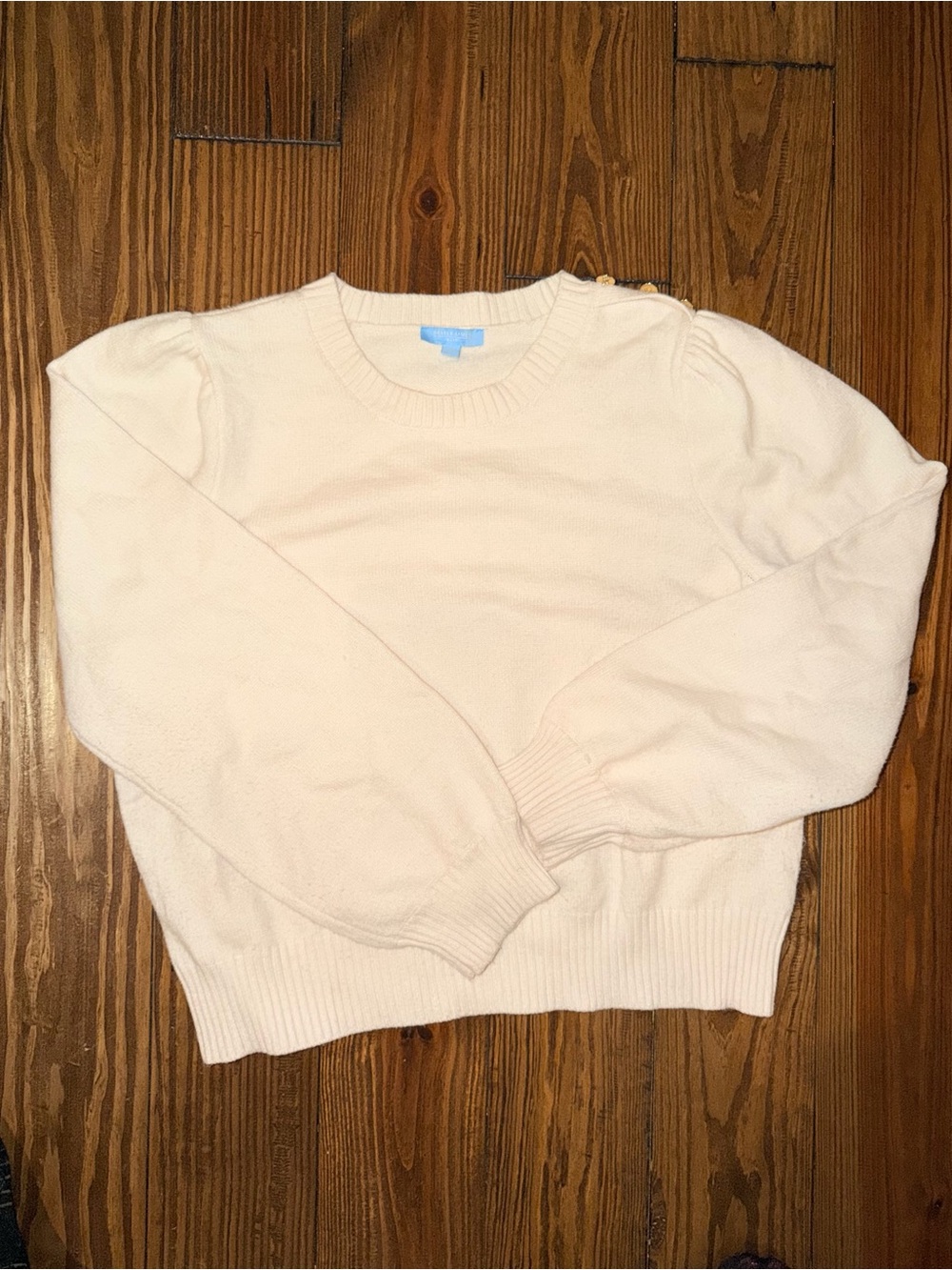 Draper James Cream Crewneck Knit Sweater